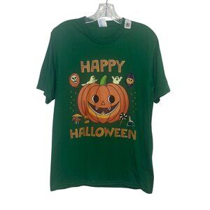Happy Halloween Graphic Tshirt Mens Small Green Port & Company New